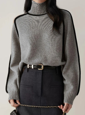 Cozy Half Turtleneck Loose Knit Sweater