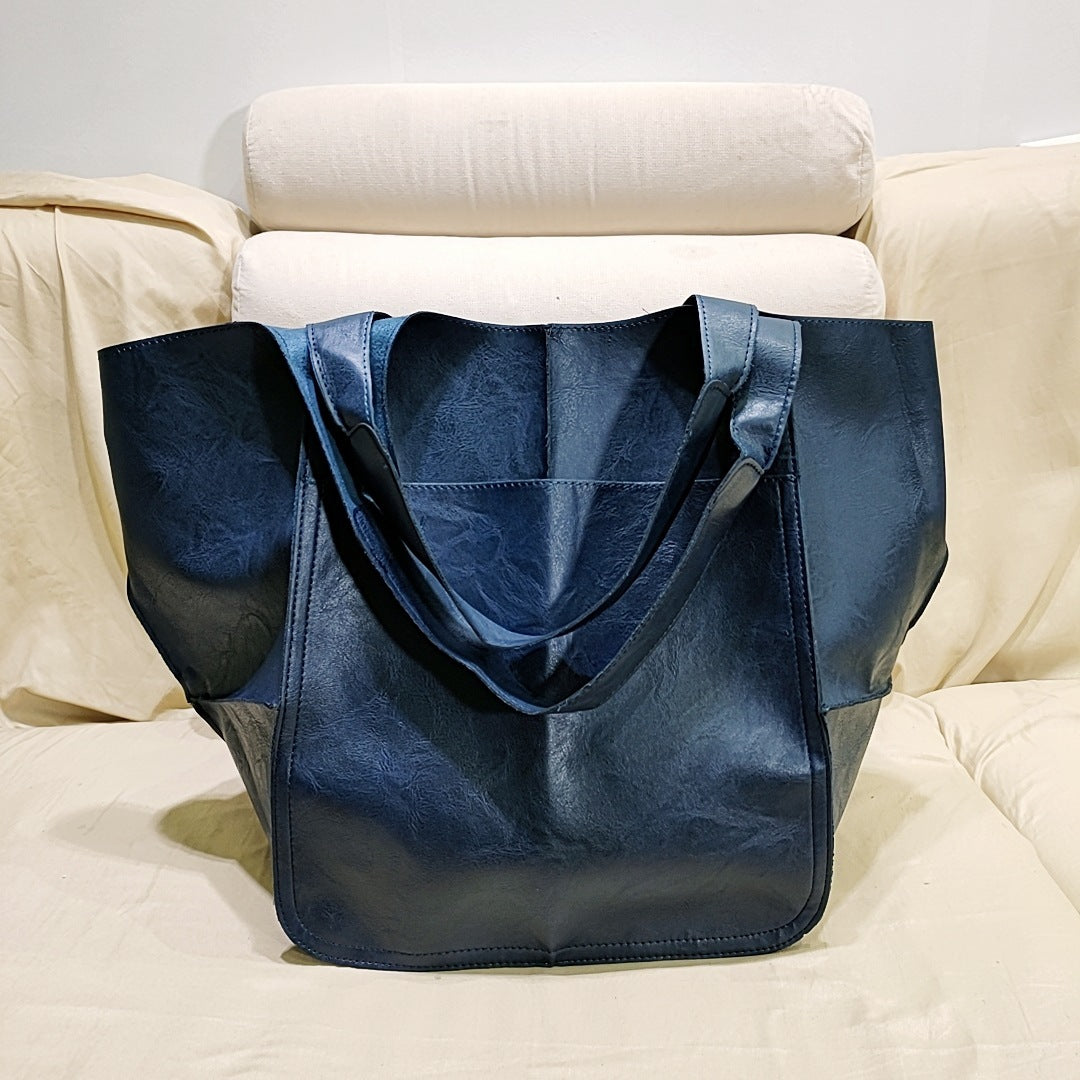 Vintage Large Capacity PU Leather Tote Bag