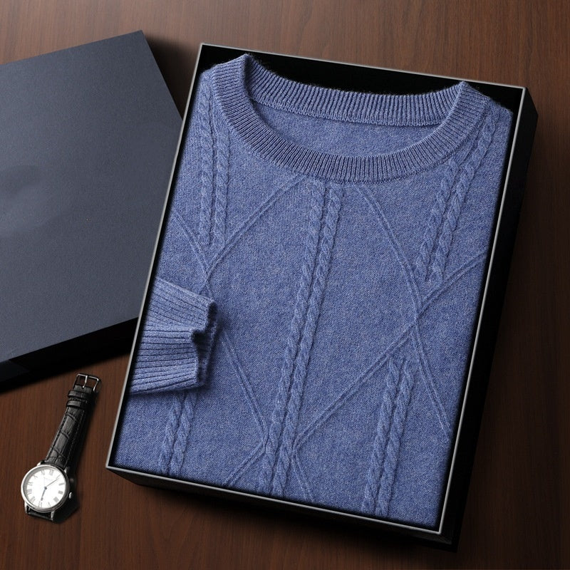 Moda Elite | Sweter kaszmirowy ze wzorem w romby