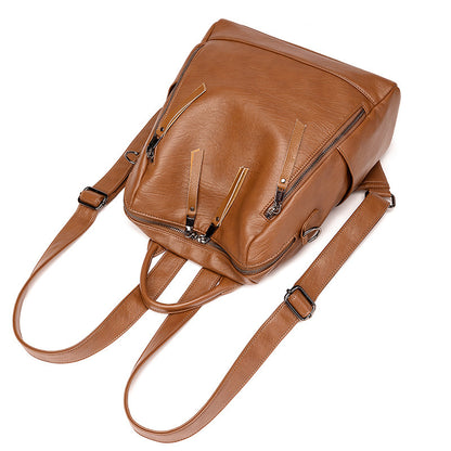 Minimalist Leather Casual Backpack