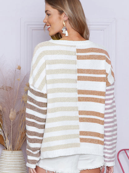 Versatile Striped Knit Sweater