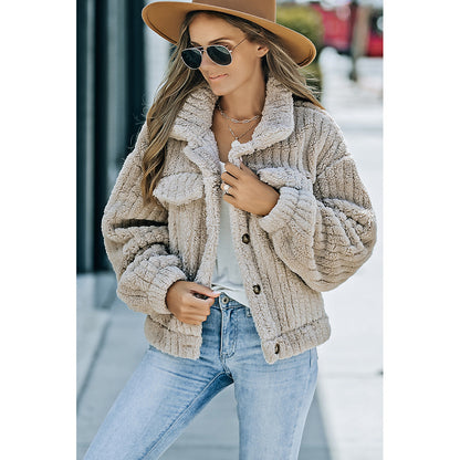 Plush Teddy Button-Up Jacket