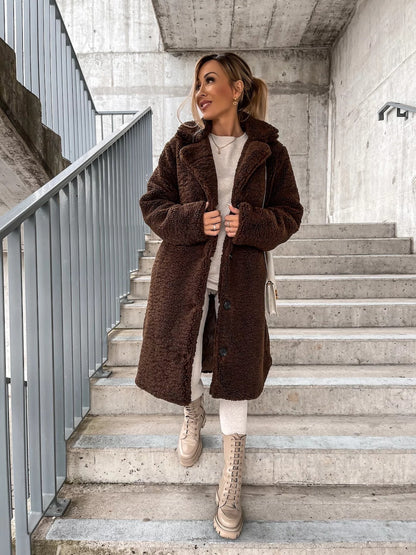 Oversized Lapel Lamb Wool Winter Coat
