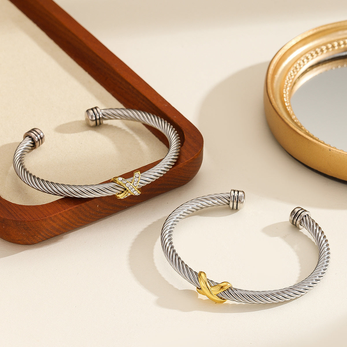 Cross Accent Cable Bracelet