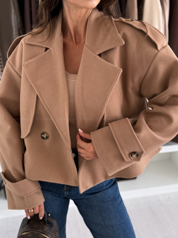 Solid Color Short Woolen Coat
