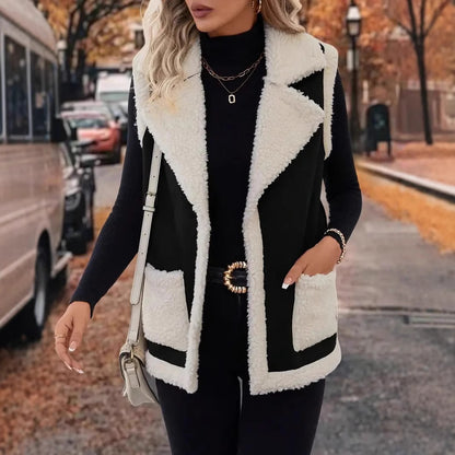 Shearling-Style Sleeveless Vest