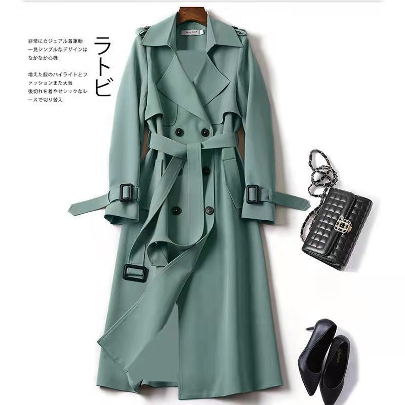 Double-Breasted Belted Trench Coat