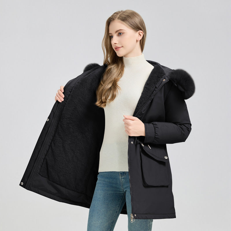 Fur-Lined Hooded Winter Parka