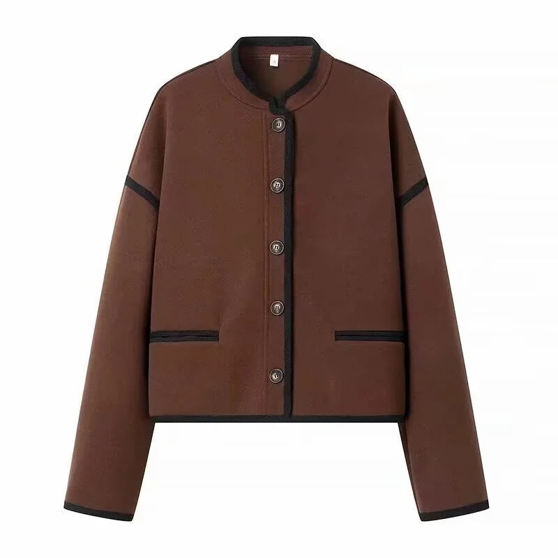 Stylish Button Woolen Coat