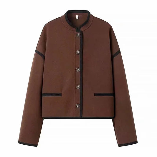 Stylish Button Woolen Coat