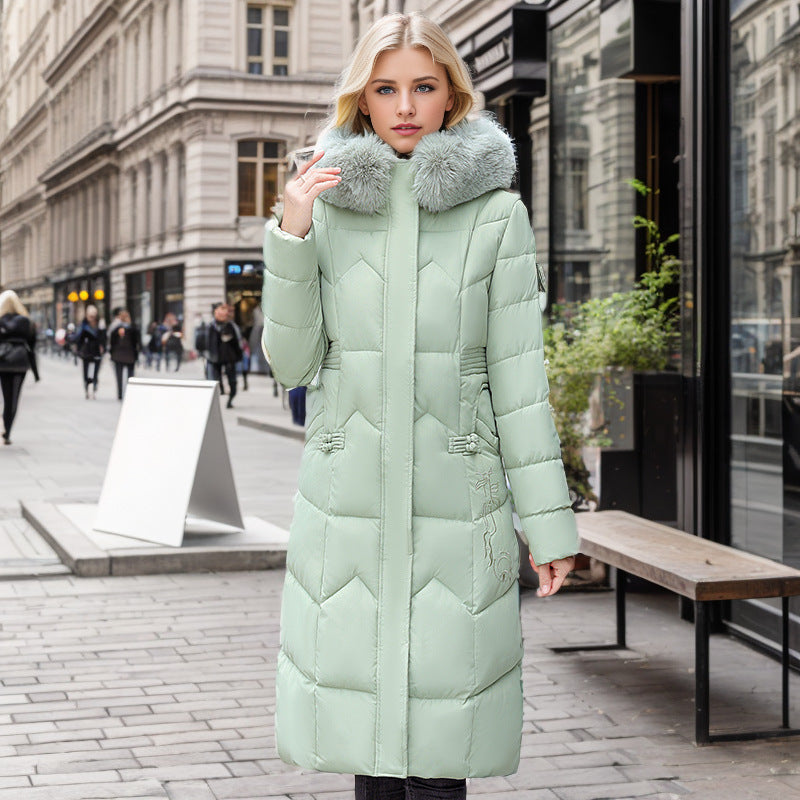 Thick Fur Collar Winter Long Coat