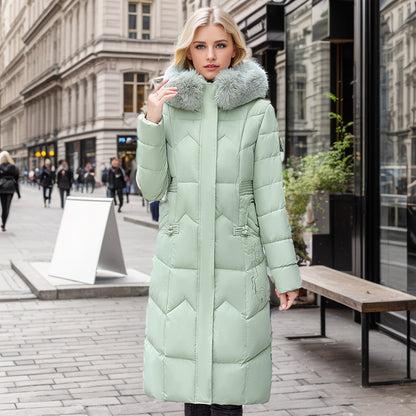 Thick Fur Collar Winter Long Coat
