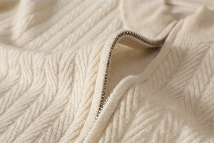 Kardigan zapinany na zamek z dzianiny skręconej