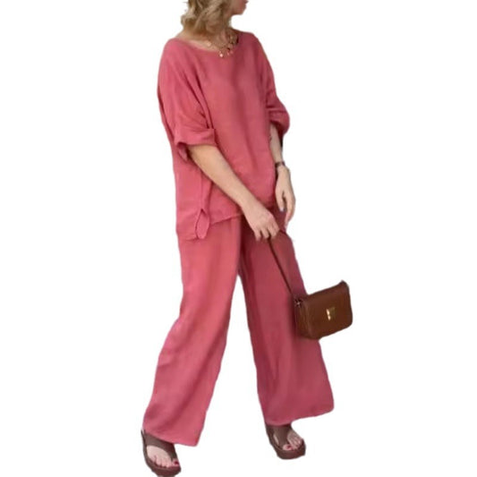Cotton Linen Loose Casual Two-Piece Suit