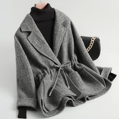 Double-Sided Wool Short Overcoat
