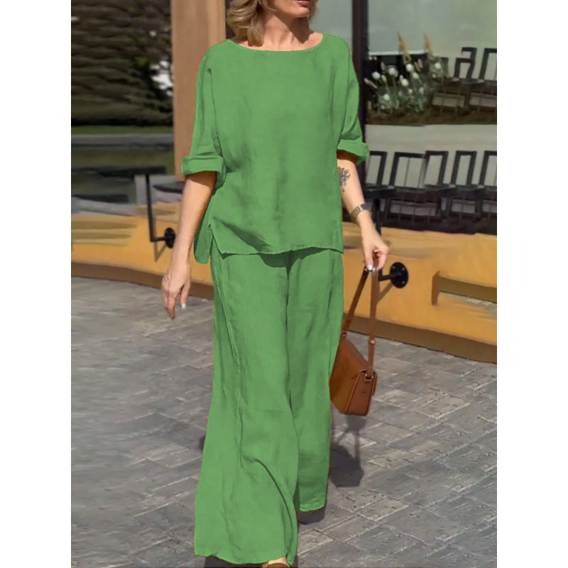 Cotton Linen Loose Casual Two-Piece Suit