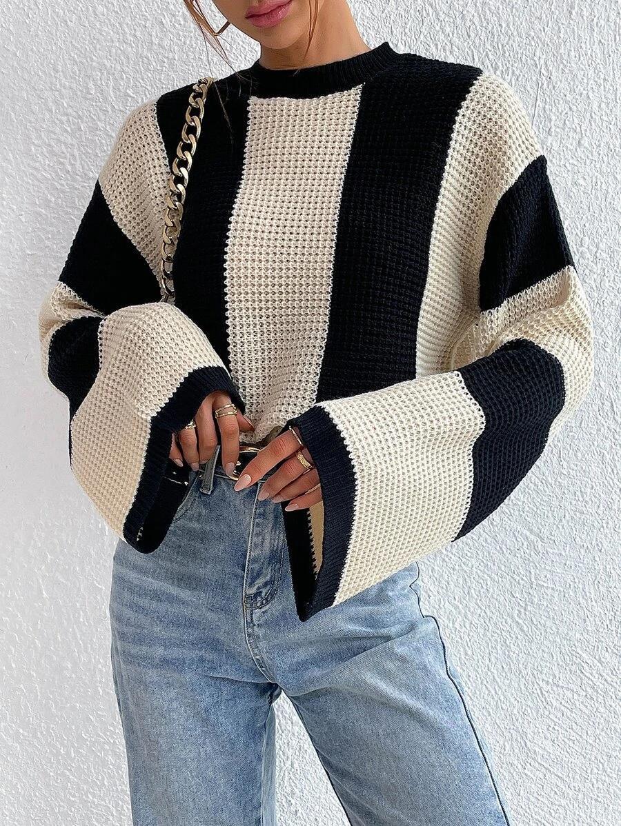 Oversized Striped Knit Sweater
