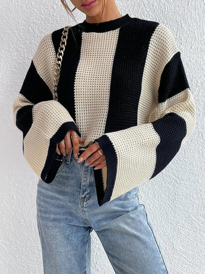 Oversized Striped Knit Sweater