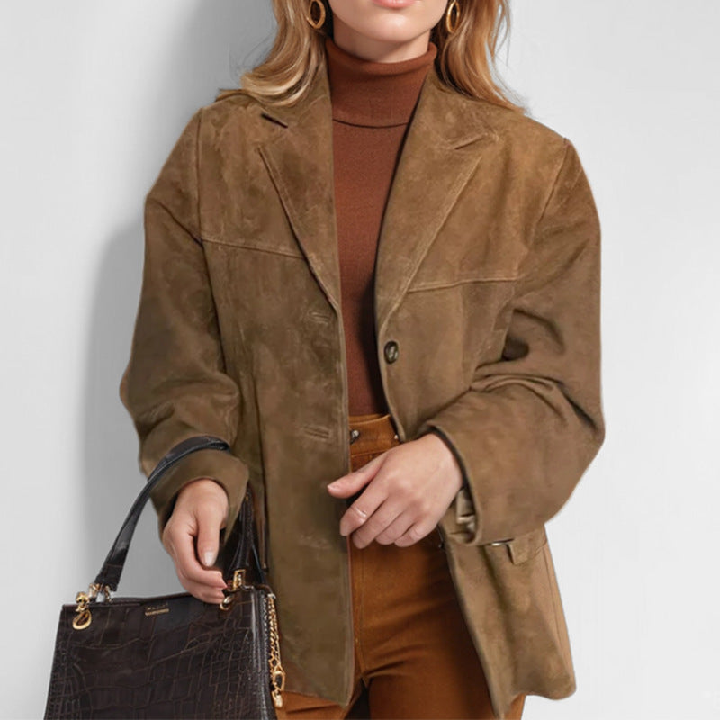 Women's Retro Loose Suede Jacket