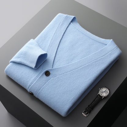 Moda Elite | Wełniany kardigan z dekoltem w serek