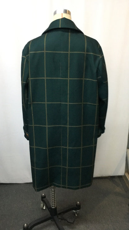 Mid-Length Plaid Lapel Coat