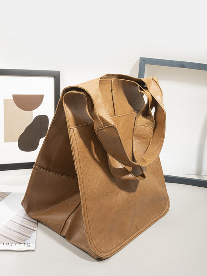 Vintage Large Capacity PU Leather Tote Bag