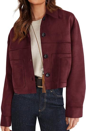 Faux Suede Short Casual Lightweight Autumn Jacket
