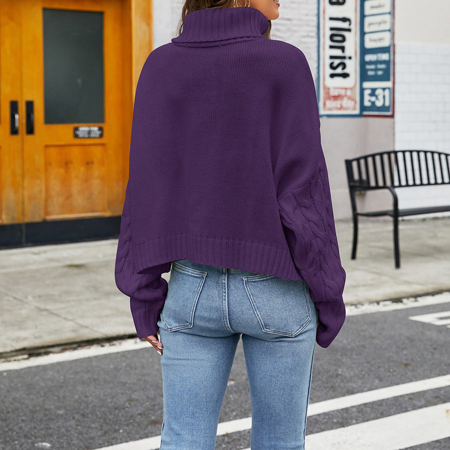Solid Cable Knit Winter Turtleneck
