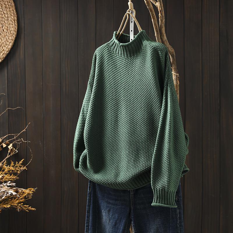 Loose Knit Mock Neck Sweater