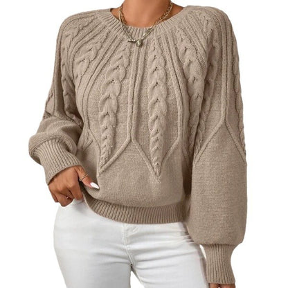 Retro Cable-Knit Pullover Sweater