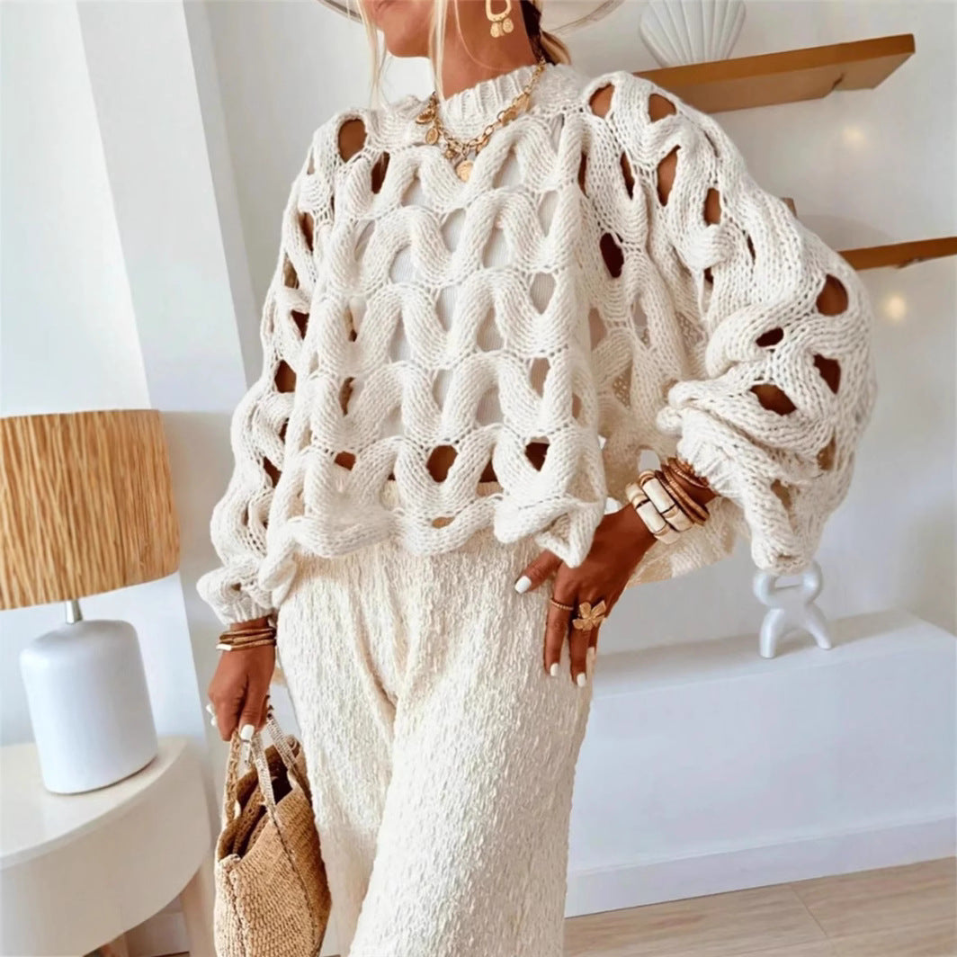 Hollow Knit Loose Beach Sweater