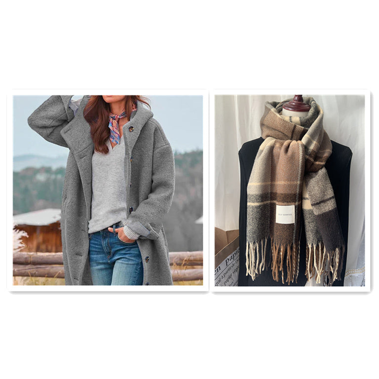 Thickened Tweed Mid-Length Coat
