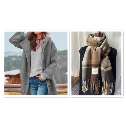 Thickened Tweed Mid-Length Coat