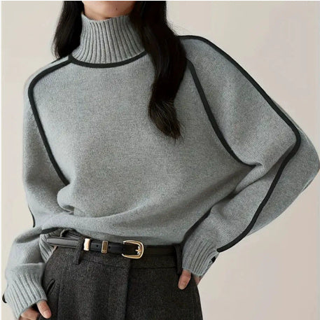 Cozy Half Turtleneck Loose Knit Sweater