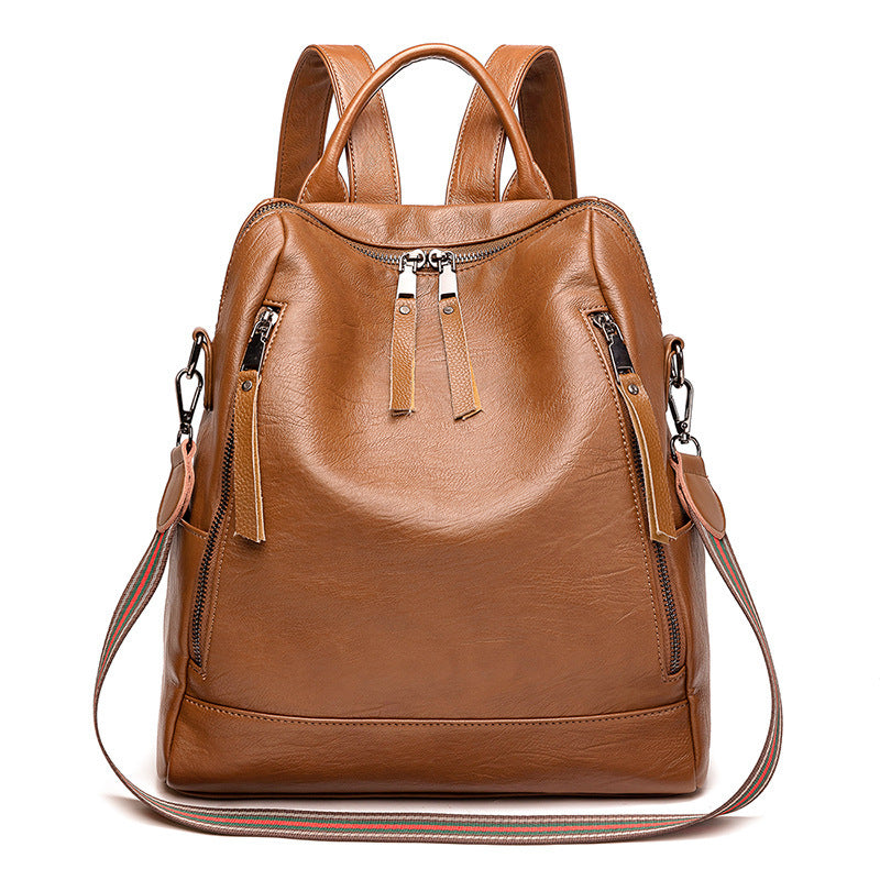 Minimalist Leather Casual Backpack