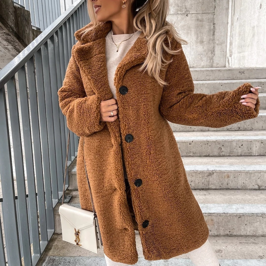 Oversized Lapel Lamb Wool Winter Coat