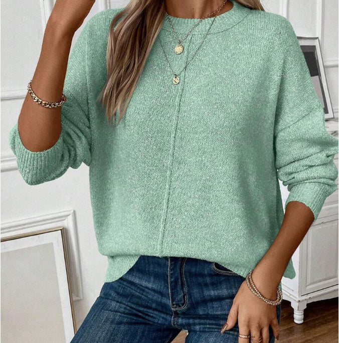 Simple Knitted Pullover Sweater