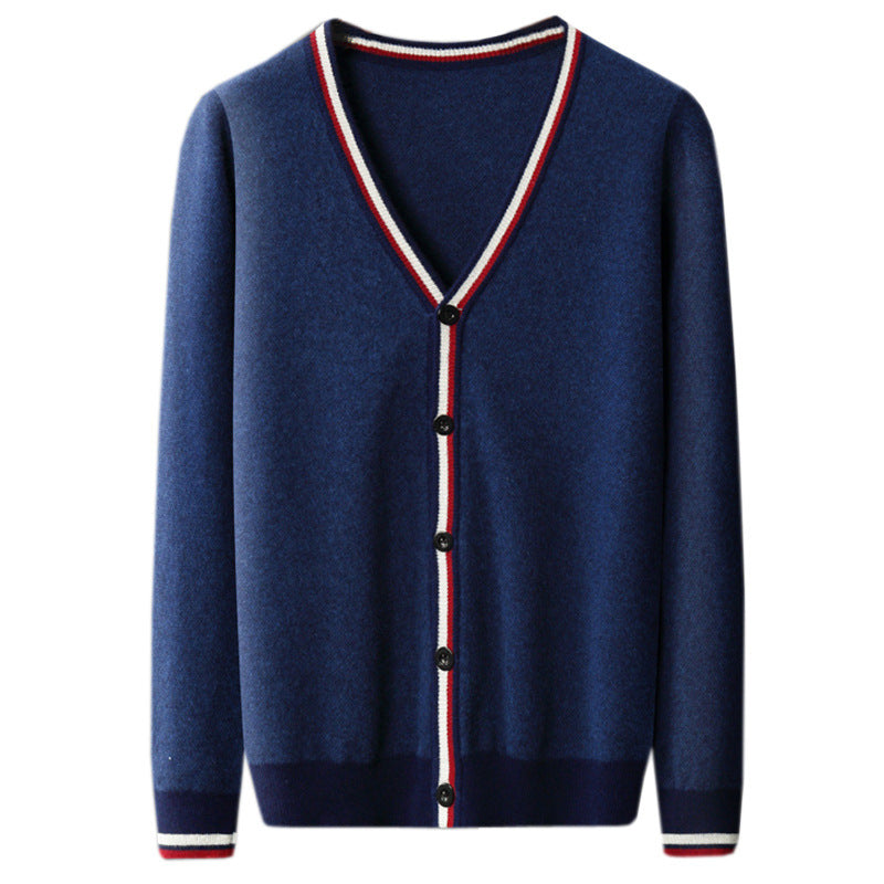 Kardigan męski z kontrastowymi paskami