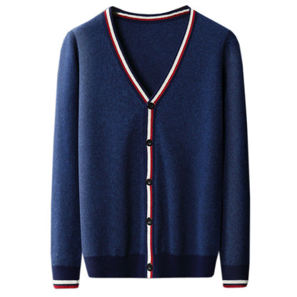 Kardigan męski z kontrastowymi paskami