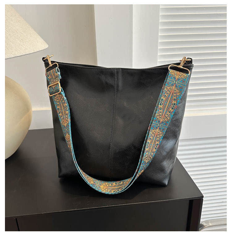 Boho Wide Strap Shoulder Bag