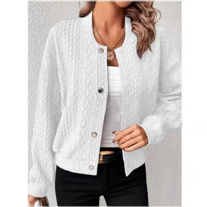 Textured Knit Button Jacket